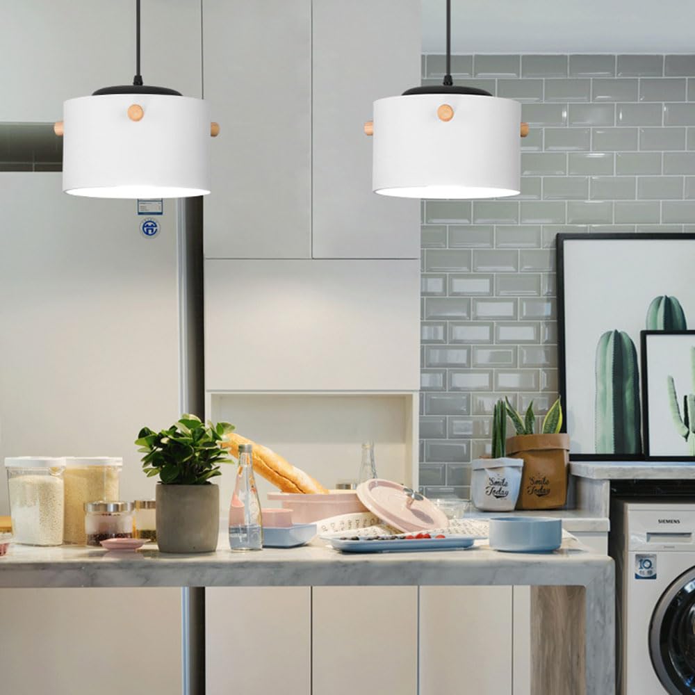 Nordic Wood Art Wisząca Lampa,Kolorowe Światło Wiszące Makaronu E27,Wiszący Sprzęt Prezentacja Prezentacja Latarnia Wisząca Farma,Regulowane Oprawy Oświetleniowe Sufitowe