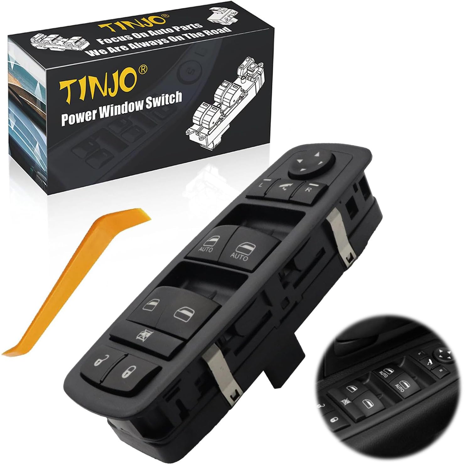 Power Window Master Control Switch Fit for 2012-2015 Chrysler Town & Country,for Dodge Grand Caravan,for 2013-2015 Dodge Ram 1500 2500 with Double Auto Button 3+9 pins Replace OE 68110867AB,68110867AA