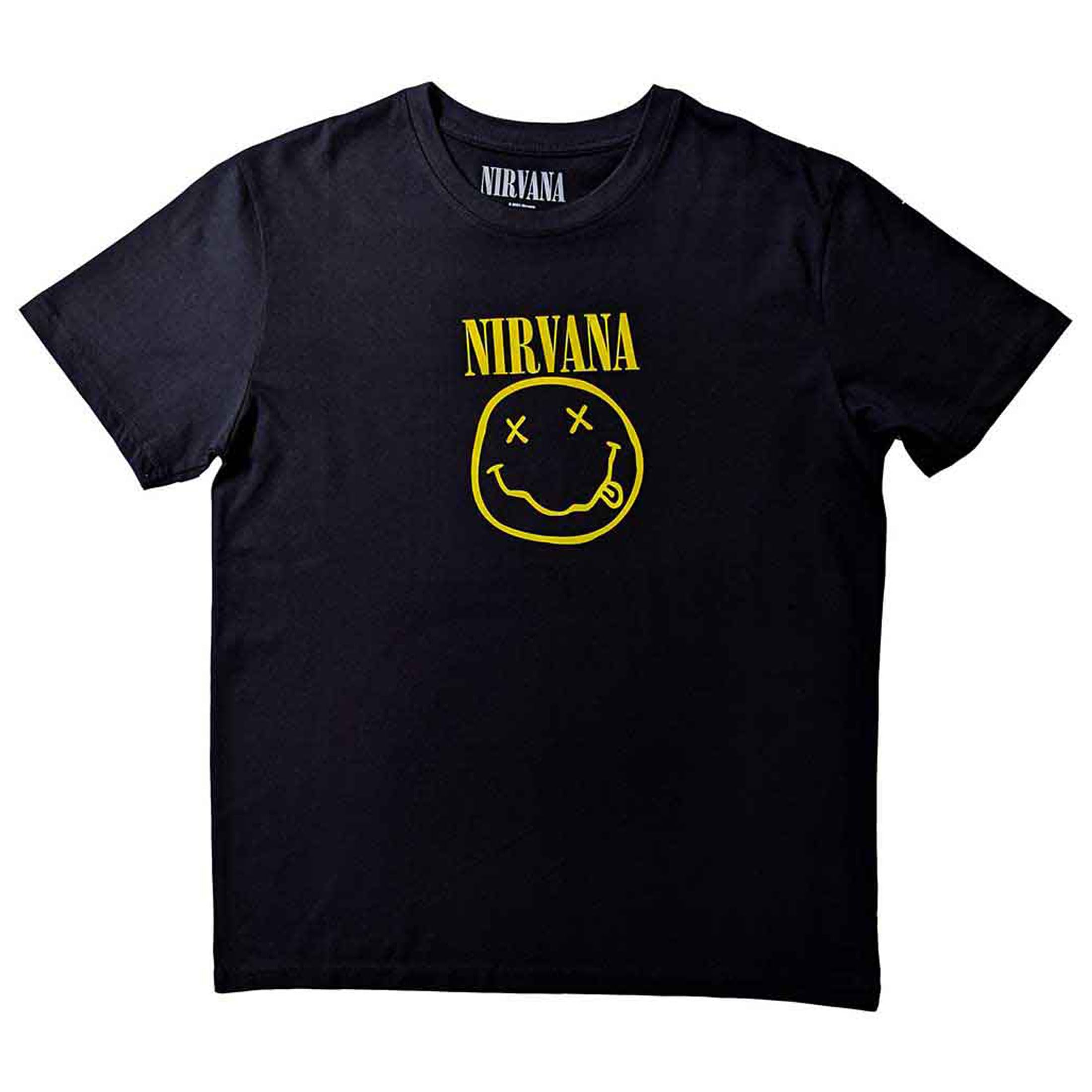 Nirvana Men's Black T Shirt Flower Sniffin Band Logo Nevermind Official M