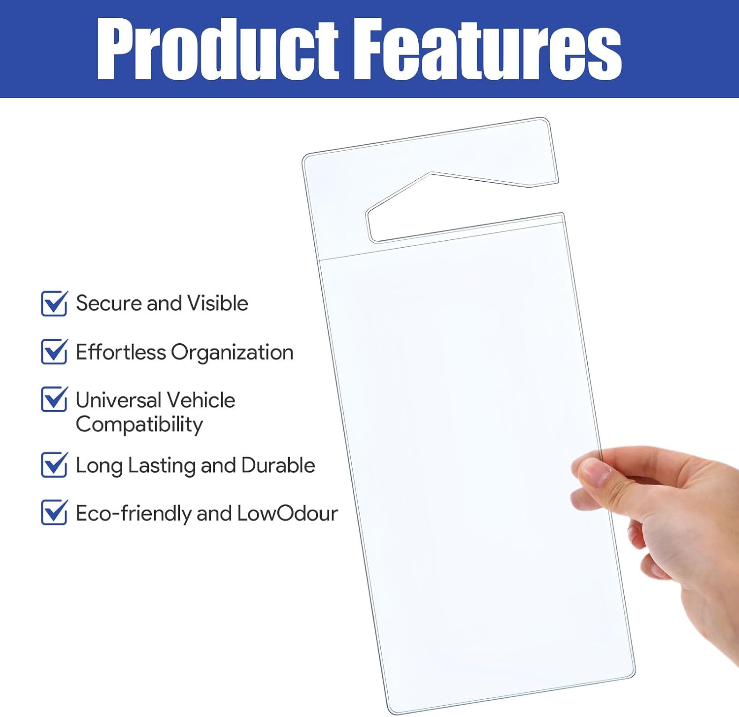 8PCS Ultra-Clear Handicap Placard Holder for Cars,Durable Fade-Resistant Plastic Sleeves Disabled Parking Permit Holder, Hangable Placard Protector Accessories,Universal for Vehicles