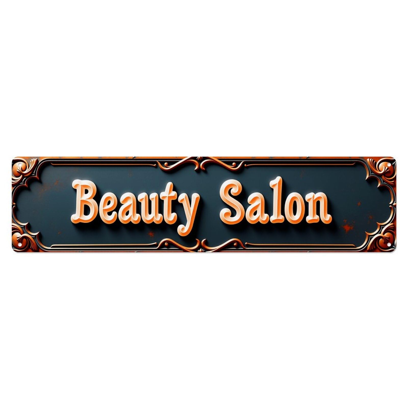 Ornate Frame Text Design Pattern_1 Tin Sign Vintage Metal Poster Retro Bar, Home, Man Cave, Kitchen, Laundry Room Wall Art Decor Gift 4x16 Inch