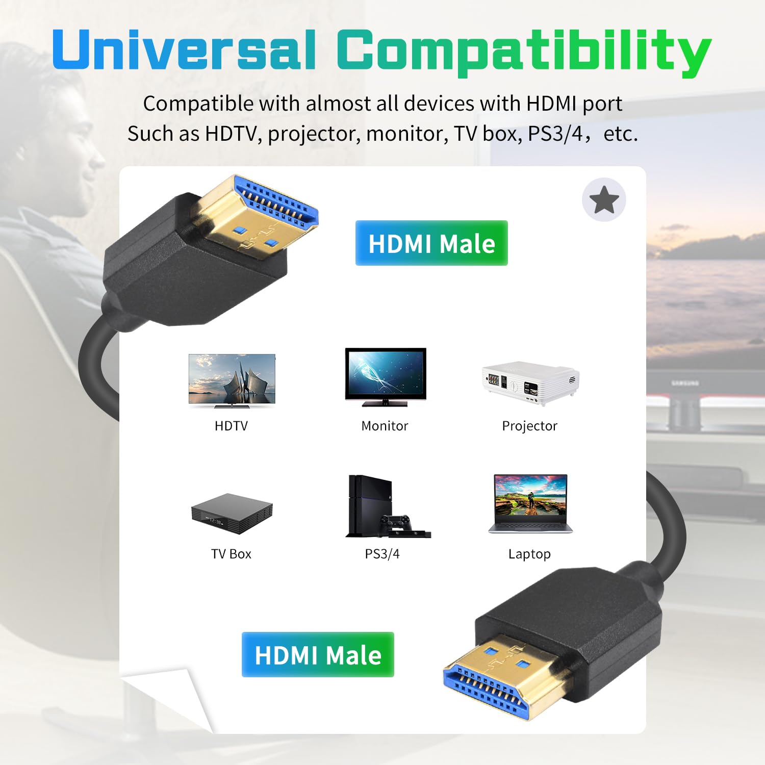 Duttek Cavo a spirale Micro Hdmi 2.1 da 1.2 m, da HDMI maschio a maschio Hdmi 2.1, supporta 8K@60Hz, 4K@120Hz, videocamera, lettore di gioco e qualsiasi altro dispositivo con Micro Hdmi