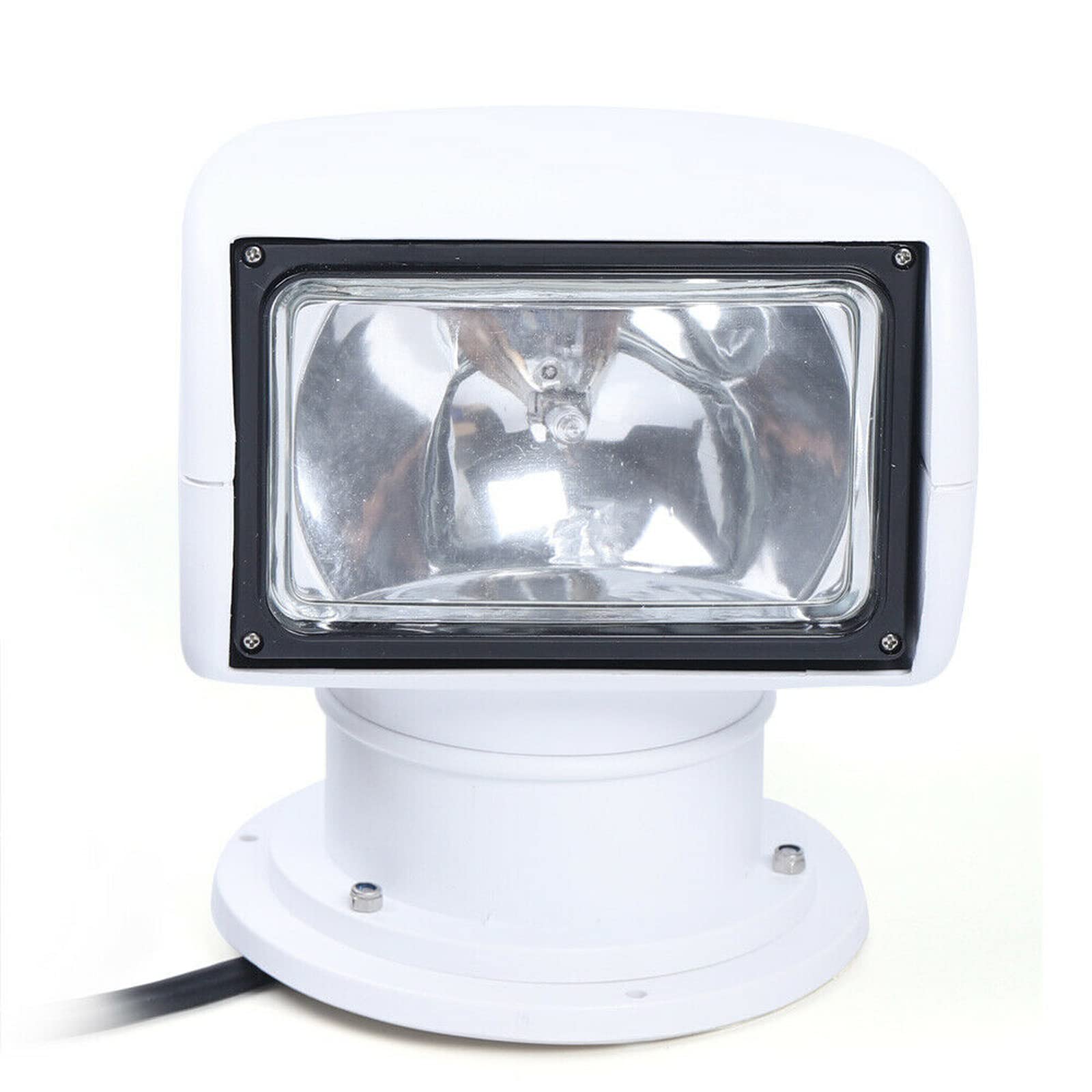 SHZICMY Boot Suchscheinwerfer Arbeitsleuchte 12V 100W Elektrischer Fernbedienung Halogen Suchscheinwerfer Outdoor Marine Scheinwerfer Arbeitslampe für Boot Auto LKW (Weiß)
