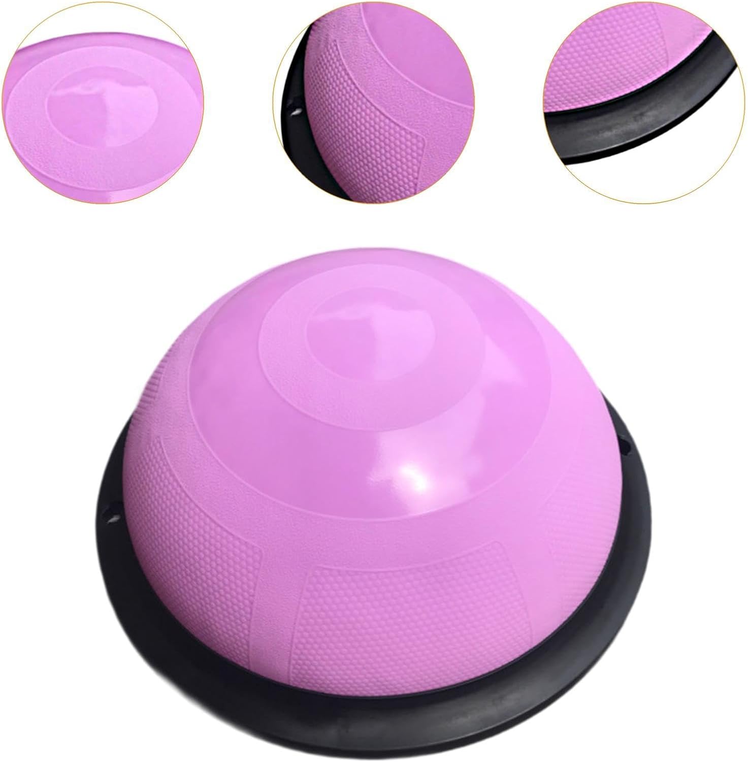 DeeRace インフレータブルバランス ヨガボール ピラティスクッション 18インチ 滑り止めハーフエクササイズボール ホームフィ