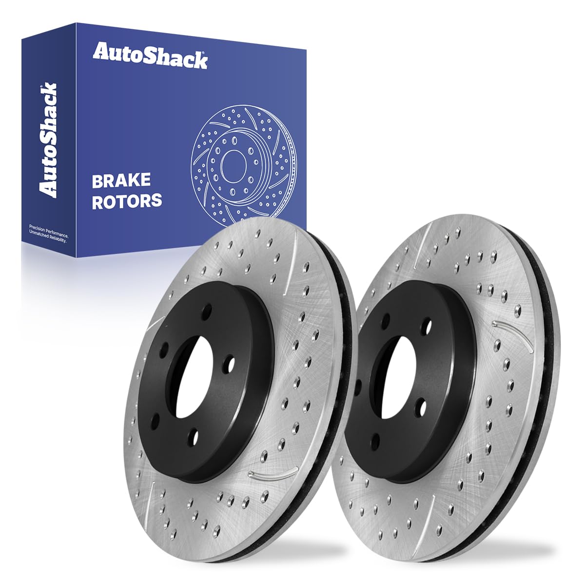 Detroit Axle Front Drilled & Slotted Brake Rotors For 2001-2007 Ford Escape, Mazda Tribute, Mercury Mariner (Pair) 2 thumbnail image