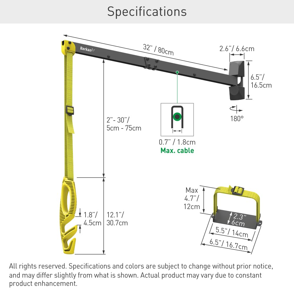 Barkan Cable de Carga EV Protector de Pared de 32 Pulgadas, Revestimiento de Zinc Resistente a la Intemperie para Interiores y Exteriores, para Cable de vehículo eléctrico