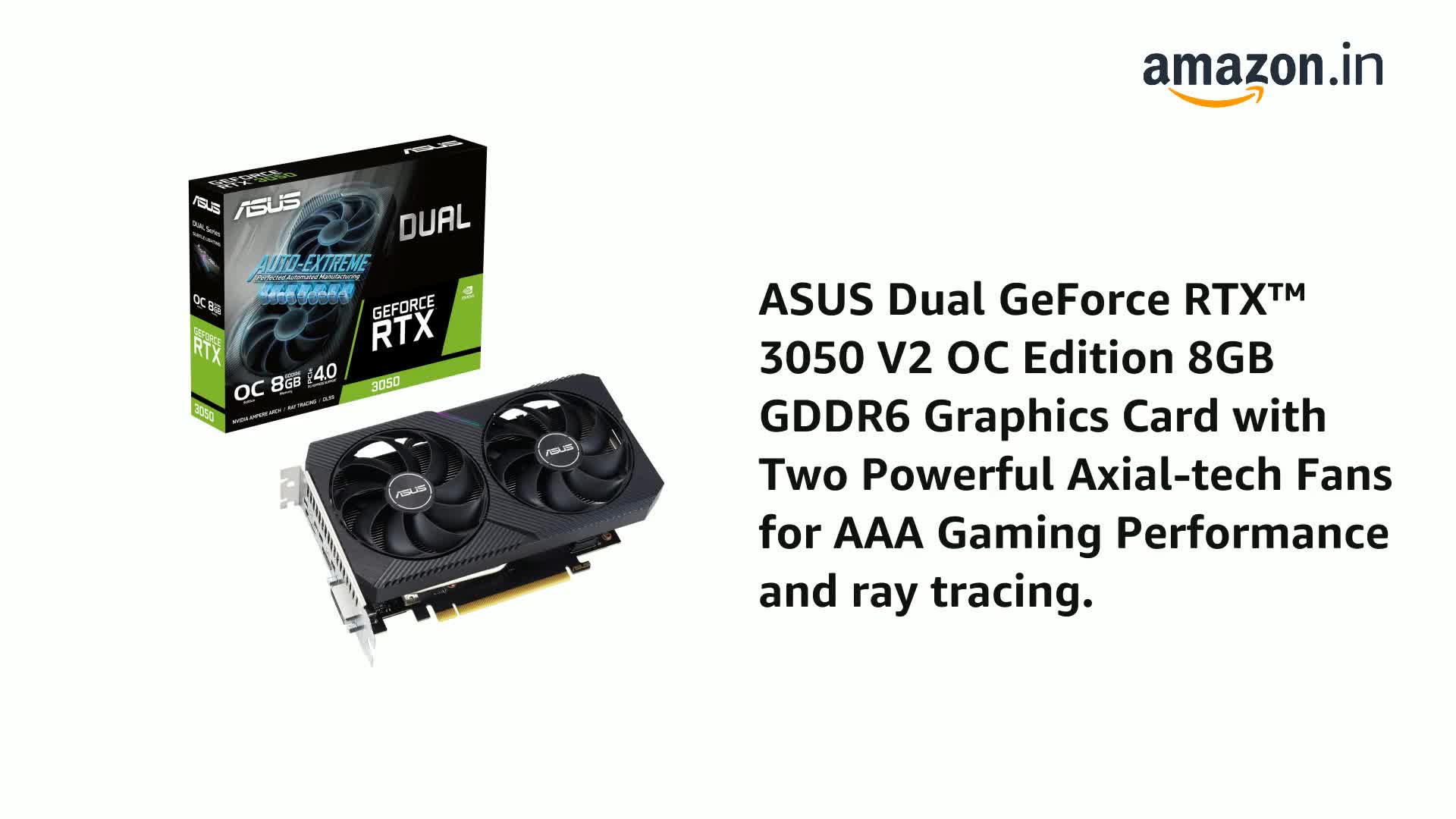 Amazon.in: Buy ASUS Dual Geforce RTX 3050 V2 OC Edition 8GB GDDR6