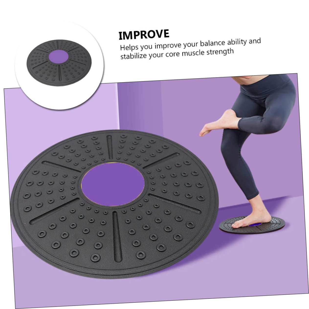 Tavola Equilibrio Allenamento 1 Pezzo Pp Porpora Base Sferica