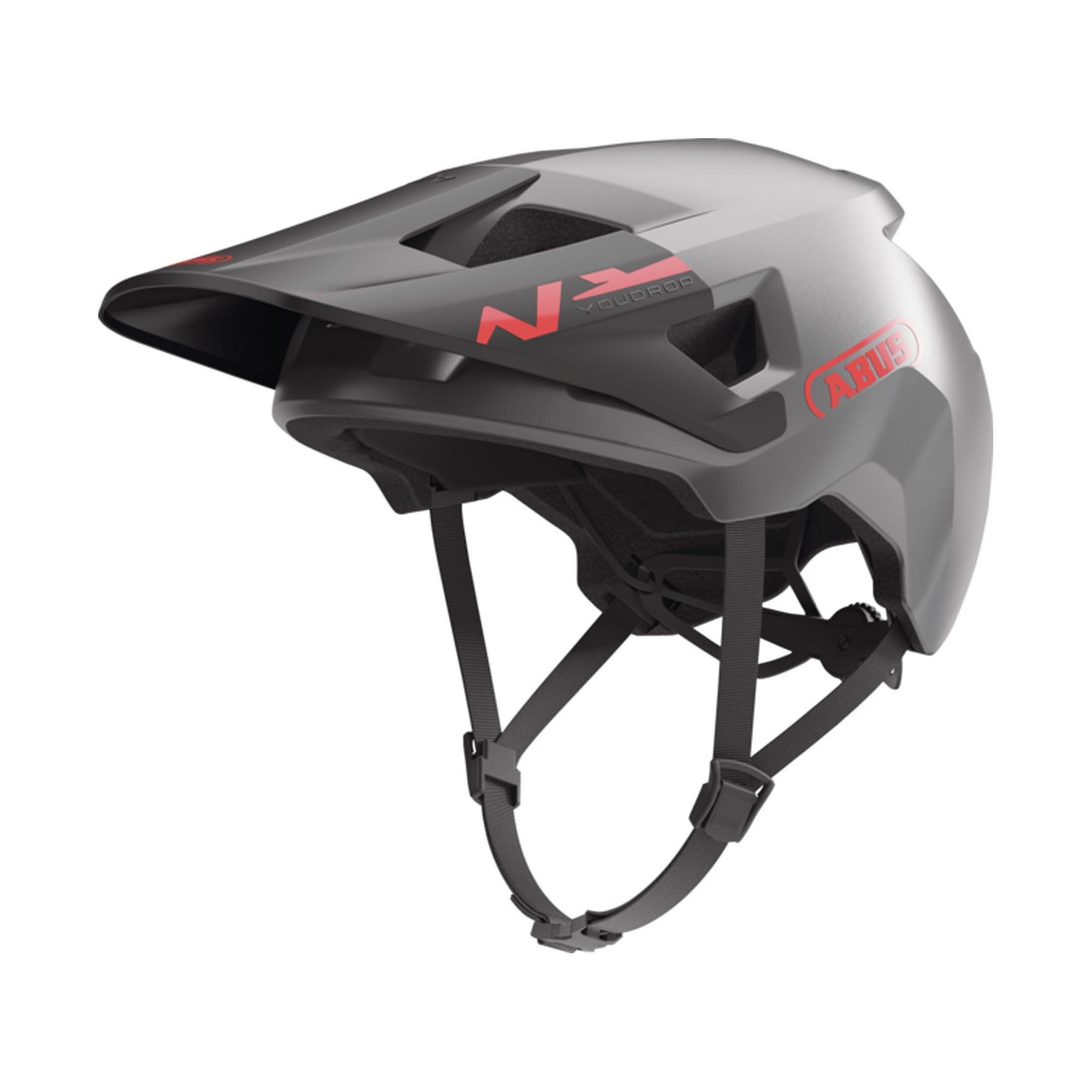 Abus MTB YouDrop - Casco de Bicicleta para niños y Adolescentes - para Uso Cotidiano o para Viajes Fuera de Carretera - con Espacio para una coleta