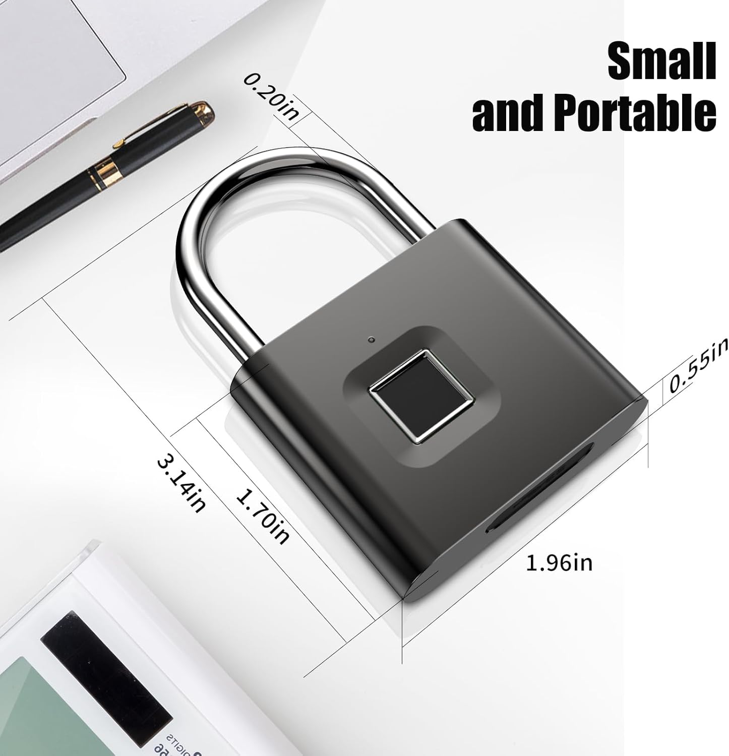 Dimensions of the KENRONE KR-PL4349 Fingerprint Padlock