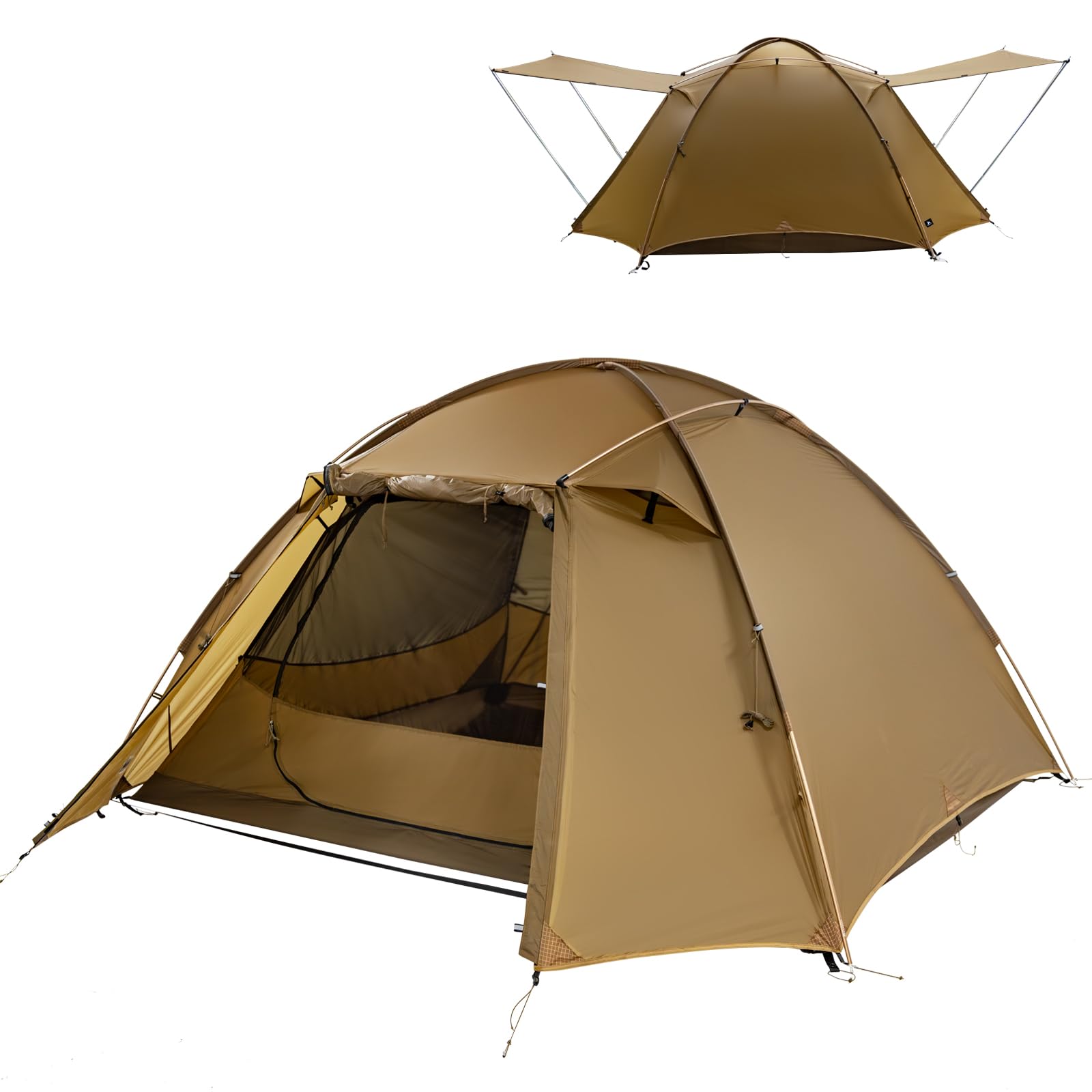 RIPEN ドーム型山岳テント イエロー/ブラウン RIPEN ドーム型山岳