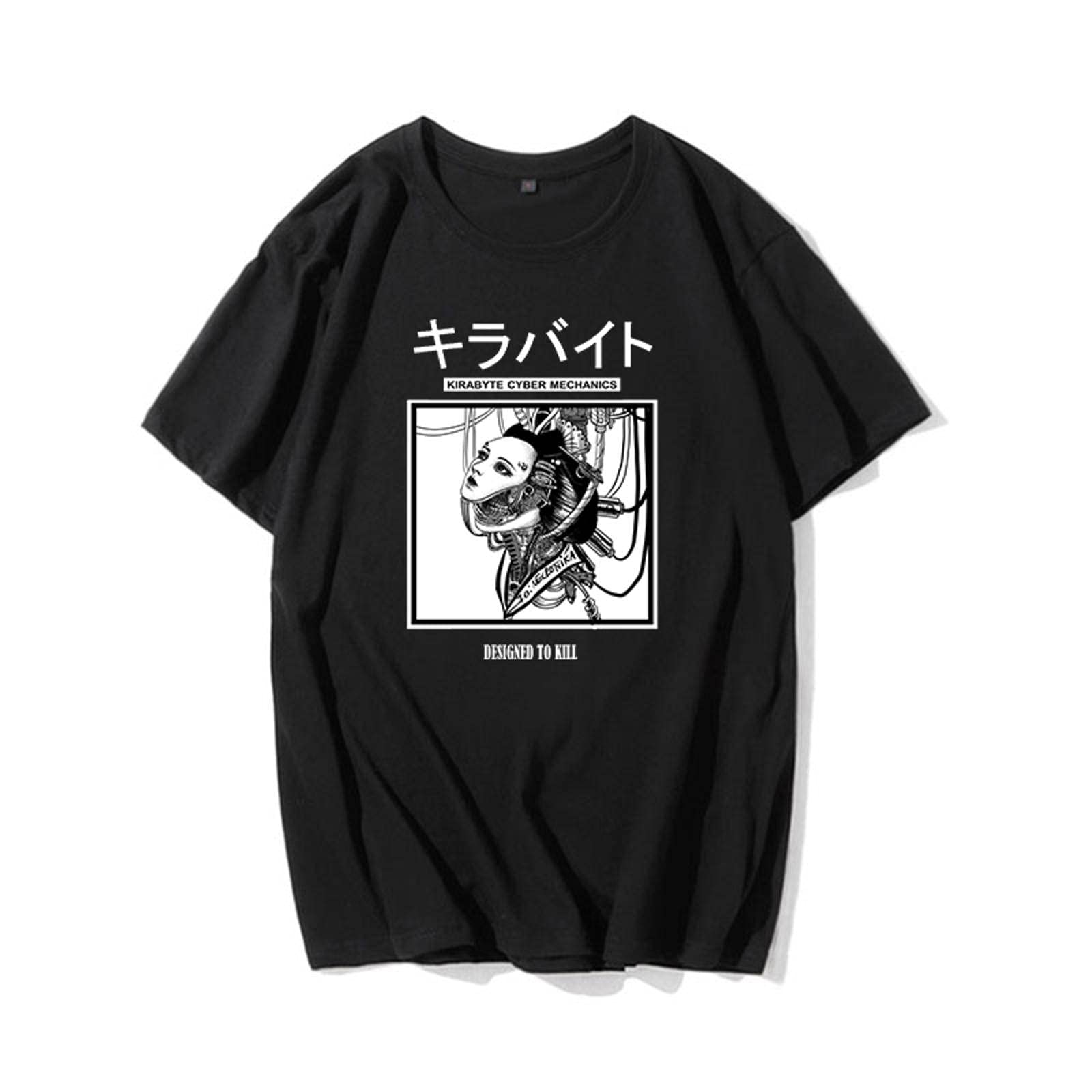 D E S I G N E D T O K I L L Letter Printing Machine Girlfriend Casual Harajuku Large Size Loose Short Sleevepunkins Summer Vintage Tees