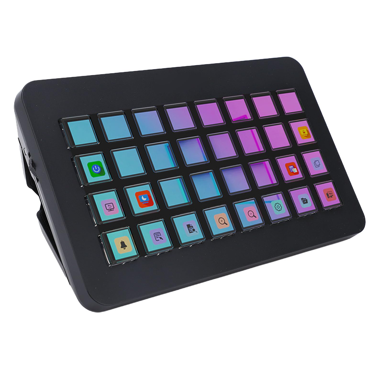 Fabater Teclado Macro Programable LCD de 32 Teclas, Controlador de Estudio Stream Control Deck con Imágenes de Pantalla Personalizables, para Transmisión en Desde PC, OBS, Twitch (Black)