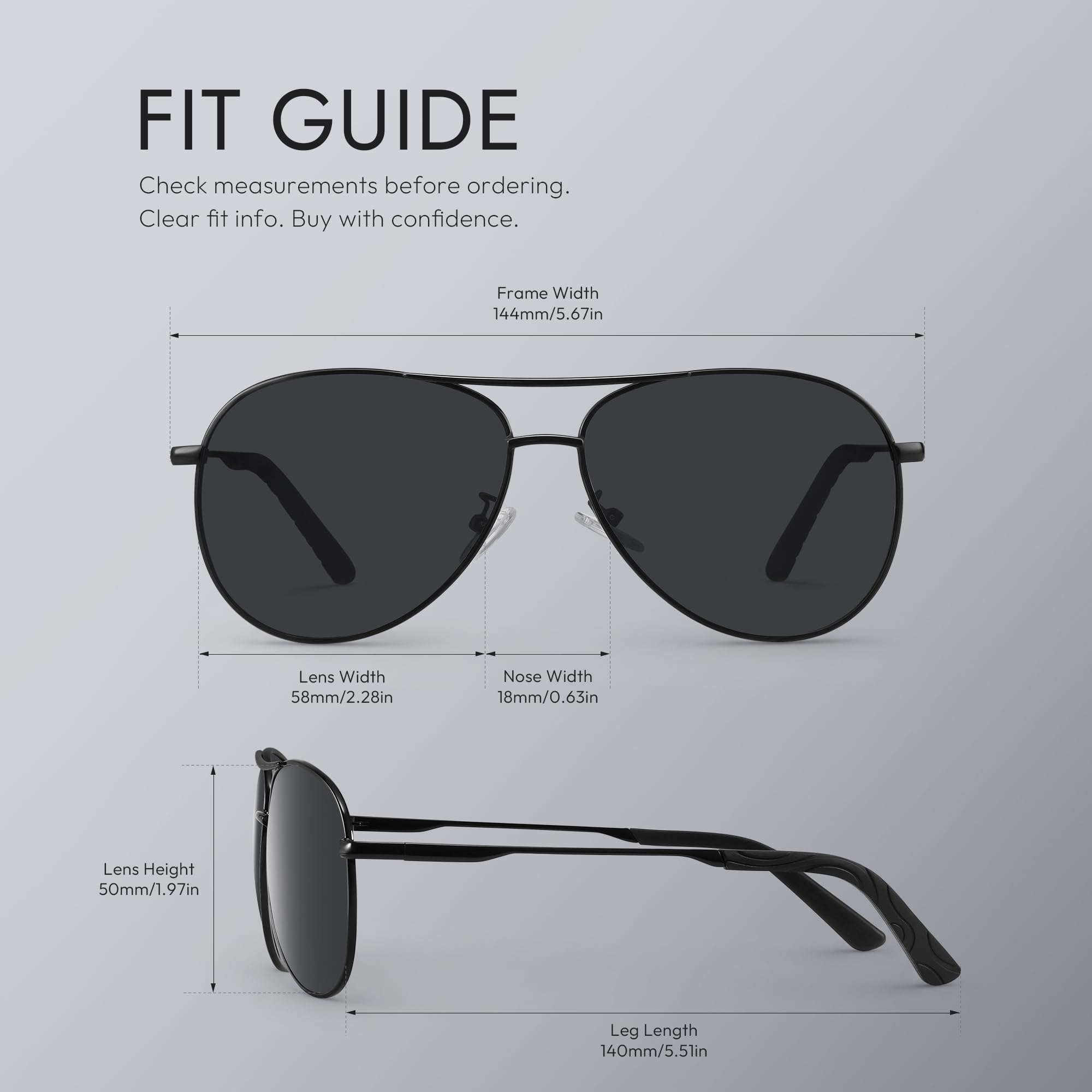 Eiuizah Occhiali da sole polarizzati Aviator per uomo, occhiali da sole con protezione UV per pesca e golf