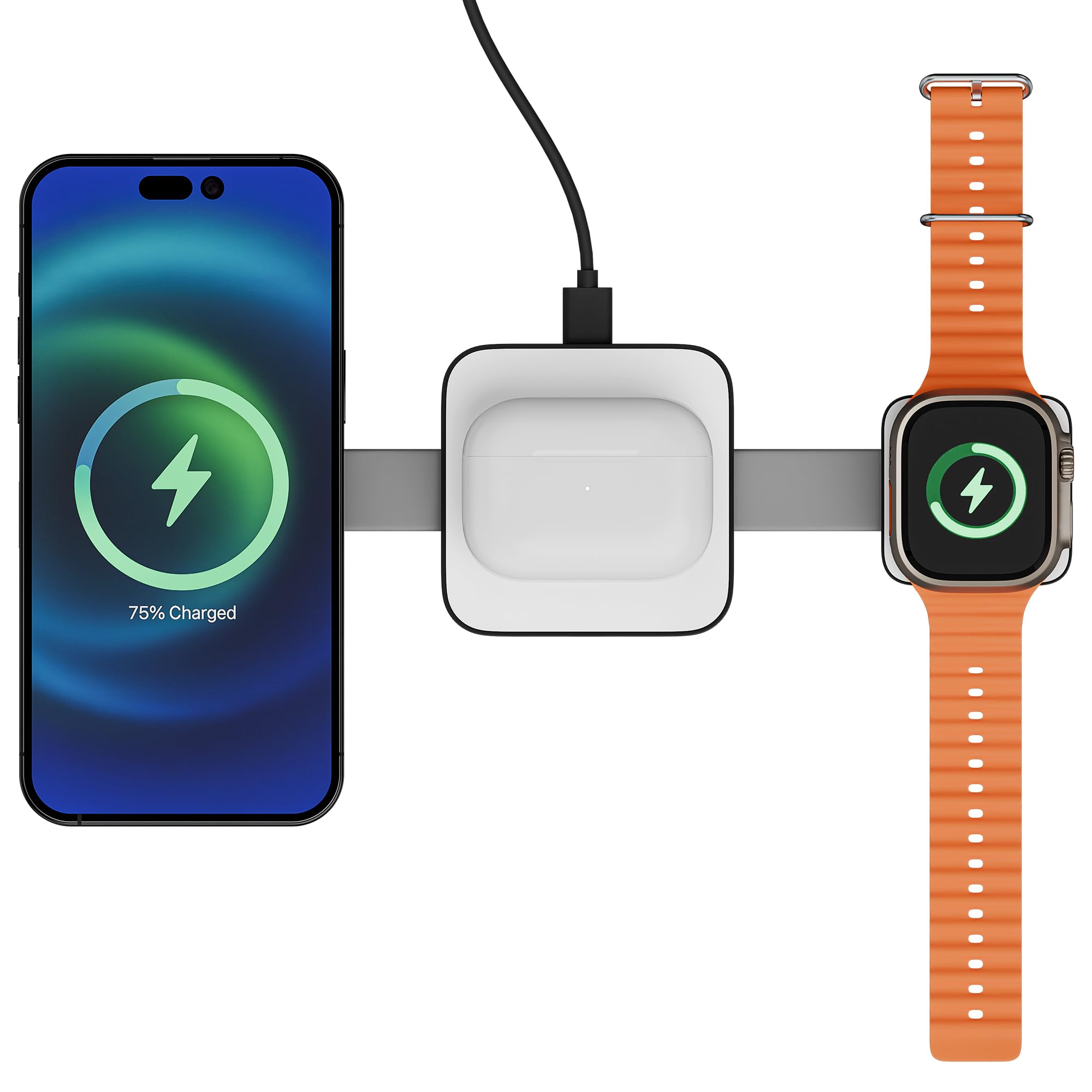 Zebronics 3 in 1 Wireless Foldable Charging Pad, 23W Output, MagSafe Compatible, Fast Charging, Built-in Protection, FOD, 1m Type-C Cable, for iPhone 16/15/14/13/12 Series (MagBoost 20, Matt Black)-image-30