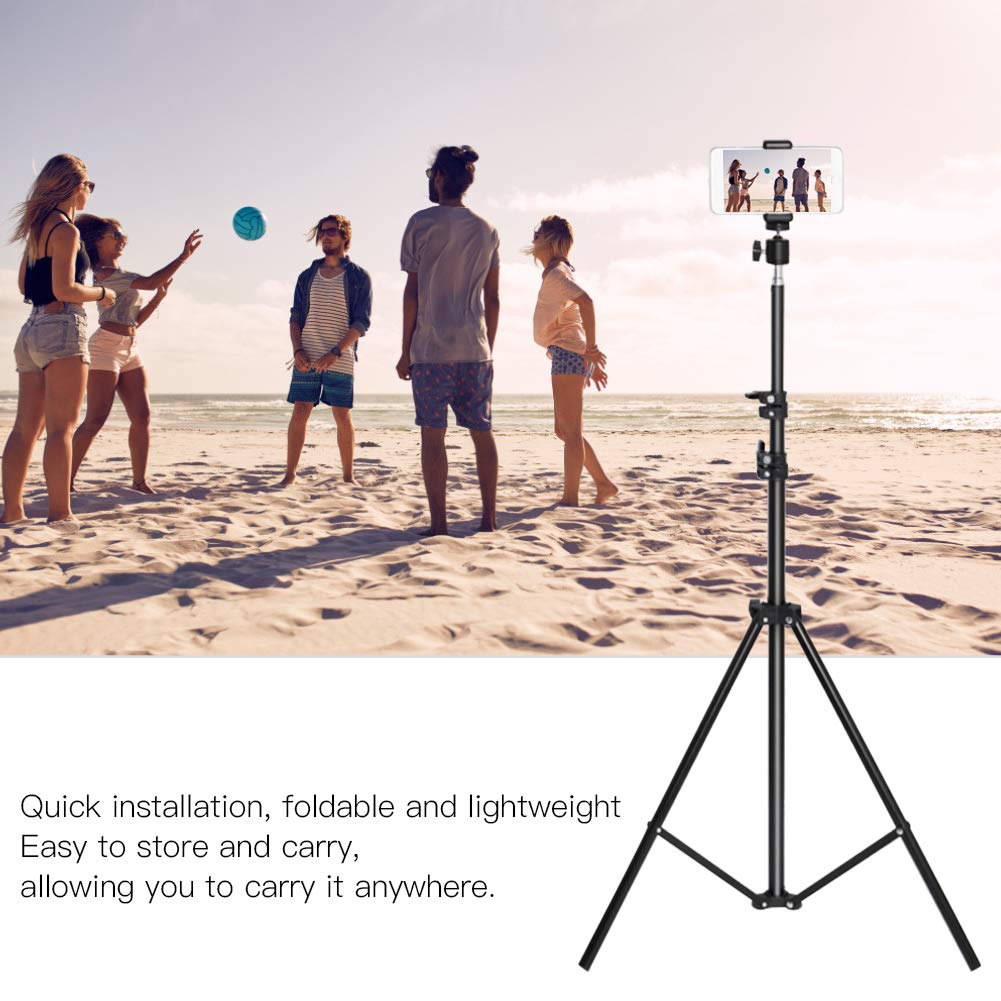 Treppiede per telefono, treppiede con rotazione di 360 gradi pieghevole portatile da 78,7 pollici per iPhone 8 Plus per attività di fotografia all'aperto