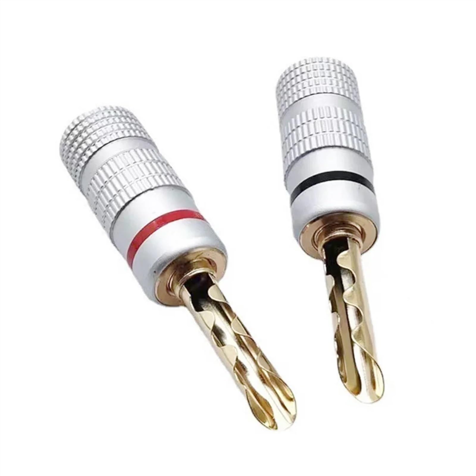 8 sztuk wtyków bananowych z podwójną zakrętką 24 K pozłacane 4 mm wtyczka audio jack wtyczka głośnikowa do kabla głośnikowego
