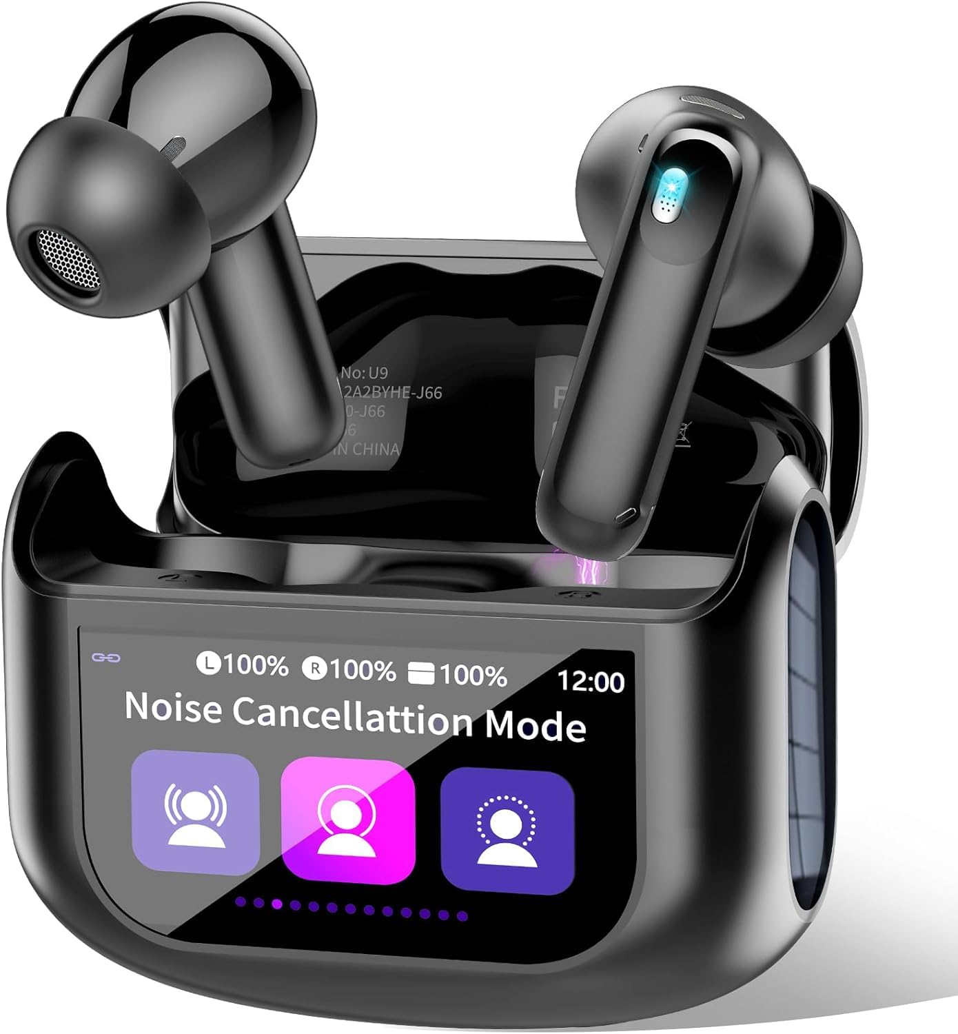 Wireless Earbuds in Ear, Bluetooth 5.4 Headphones Multi-Function Touch Screen with 5 EQ Modes, 48H Ear Buds Bass Stereo, ANC Noise Cancelling/Transparency Mode, IPX7, Ultra-Comfort, Black-image-41