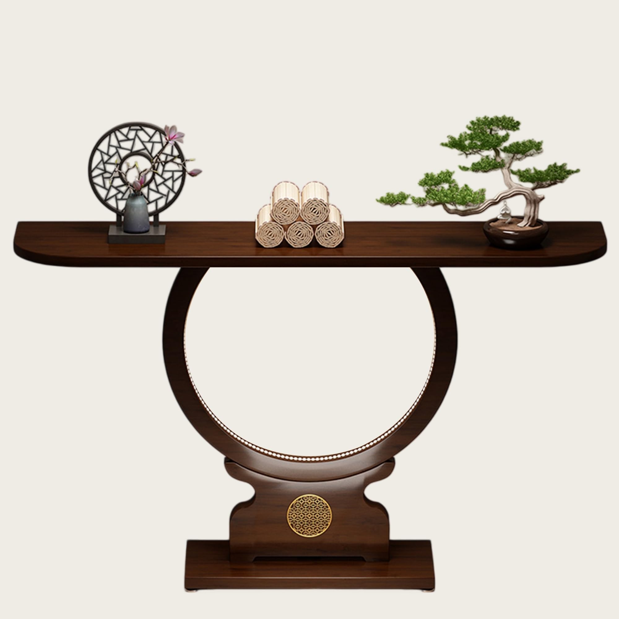 Mesa consola estrecha de 100cm con luz LED para recibidor y pasillo moderno