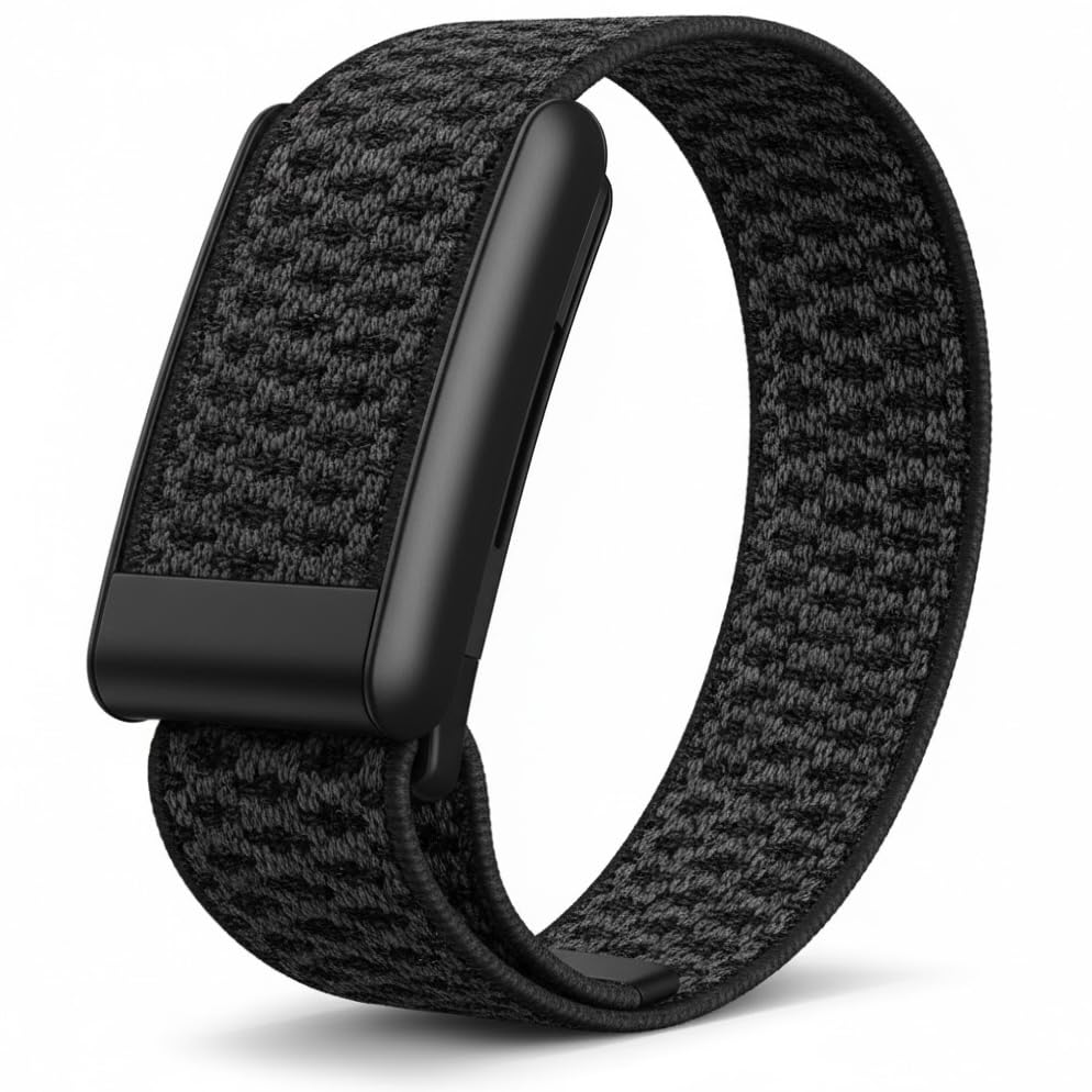 Bracelet Whoop 5.0 tissé réglable noir pour le sport quotidien
