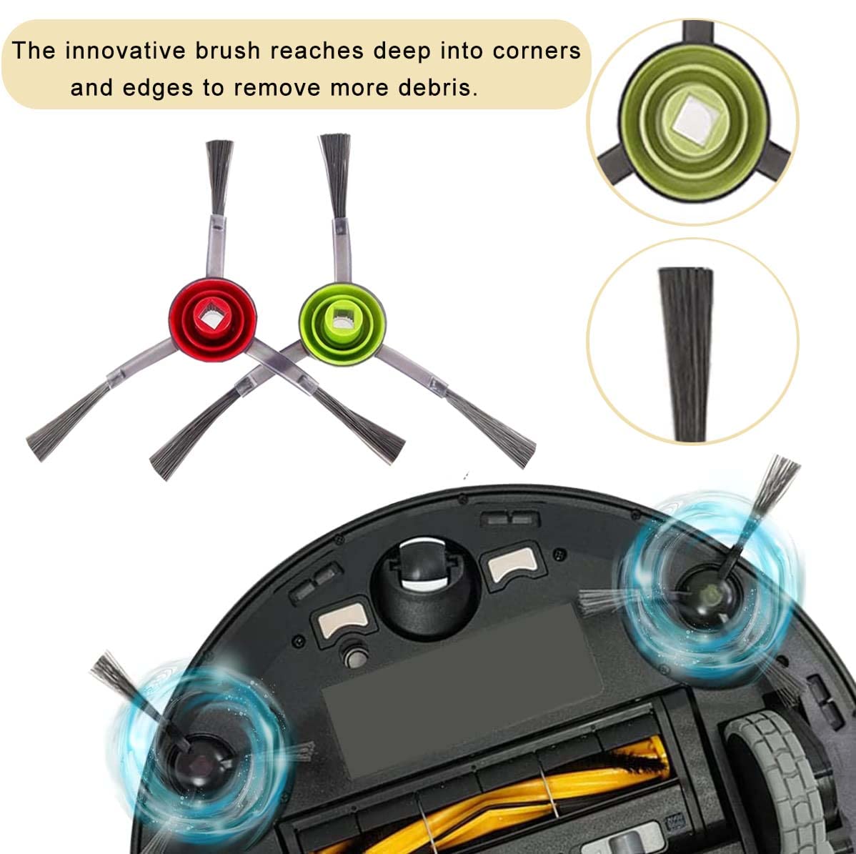 Parti di ricambio per robot aspirapolvere 12 Pz accessori di Ricambio per Ecovacs DEEBOT OZMO T8 Kit accessori, 1 spazzola principale a rullo,3 filtri ,8 spazzole laterali Kit spazzole Filtro e Scopa