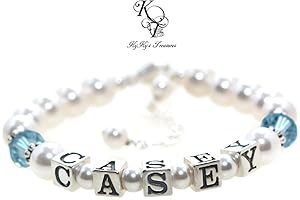 Sterling Silver Baby Bracelets with Birthstones