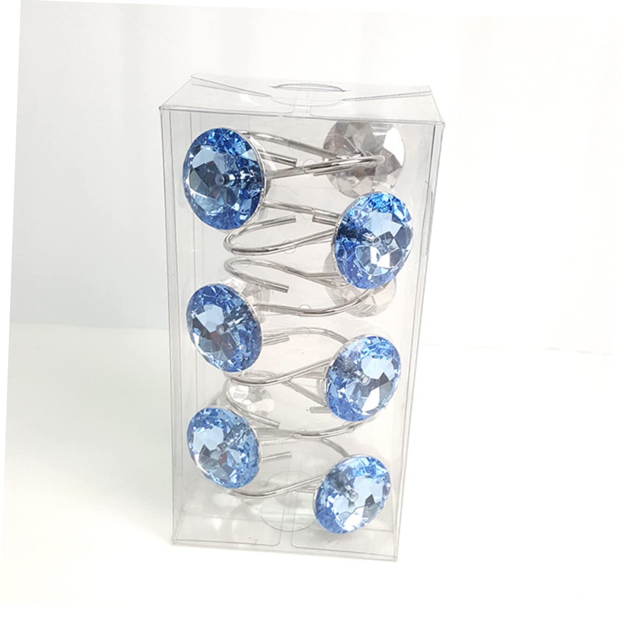 BRIGHTFUFU 12 Pcs Decorative Acrylic Shower Curtain Hooks for Bathroom and Baby Room Stylish and Functional Shower Hooks for Shower Curtains and Liners