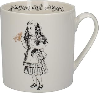 V&A C000048 kubek Alicja w Krainie Czarów w pudełku upominkowym, wzór 'Alice', drobne Chiny, biały, 350 ml