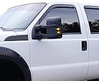 Vista 5 de KEWISAUTO Luces LED para espejos laterales ahumados negros para Ford F-250 F-350 F-450 2008-2016, luz de giro y luz de circulación ámbar, IP67