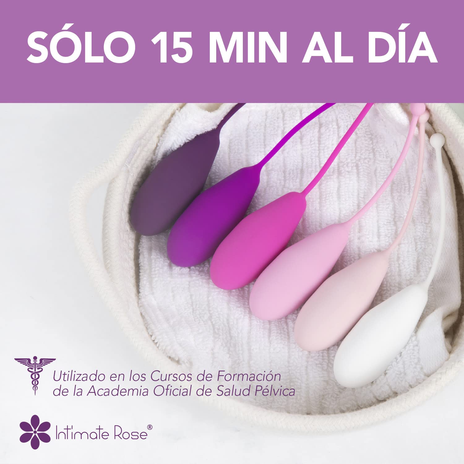 Intimate Rose - Pesas para Ejercicios Kegel de Intimate Rose - Control de la Vejiga y Ejercicios del Suelo Pélvico Silicio de próxima generación Rosa