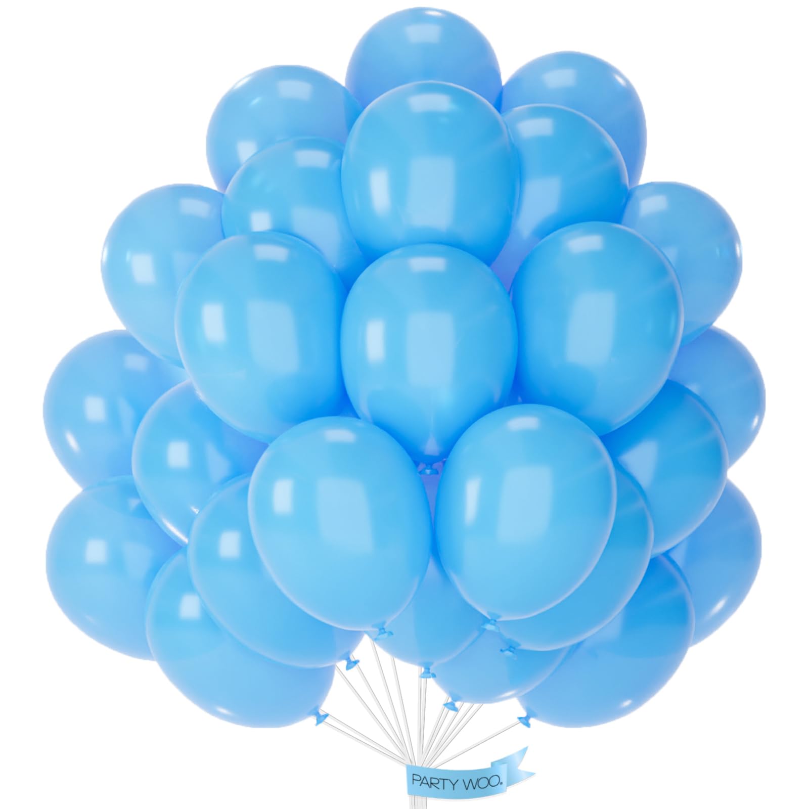 PartyWoo Light Blue Balloons 50pcs 12 Inch Pastel Latex Helium Balloons | Vibrant Party Decorations - main product image