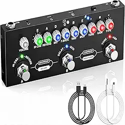 Processador de Efeitos para Guitarra, Pedal Multiefeitos Digital com Reverb, Delay, Modulação, Simulador IR CAB, Afinador Integrado, Display LED, Controles de Volume e Ganho, Conexão USB