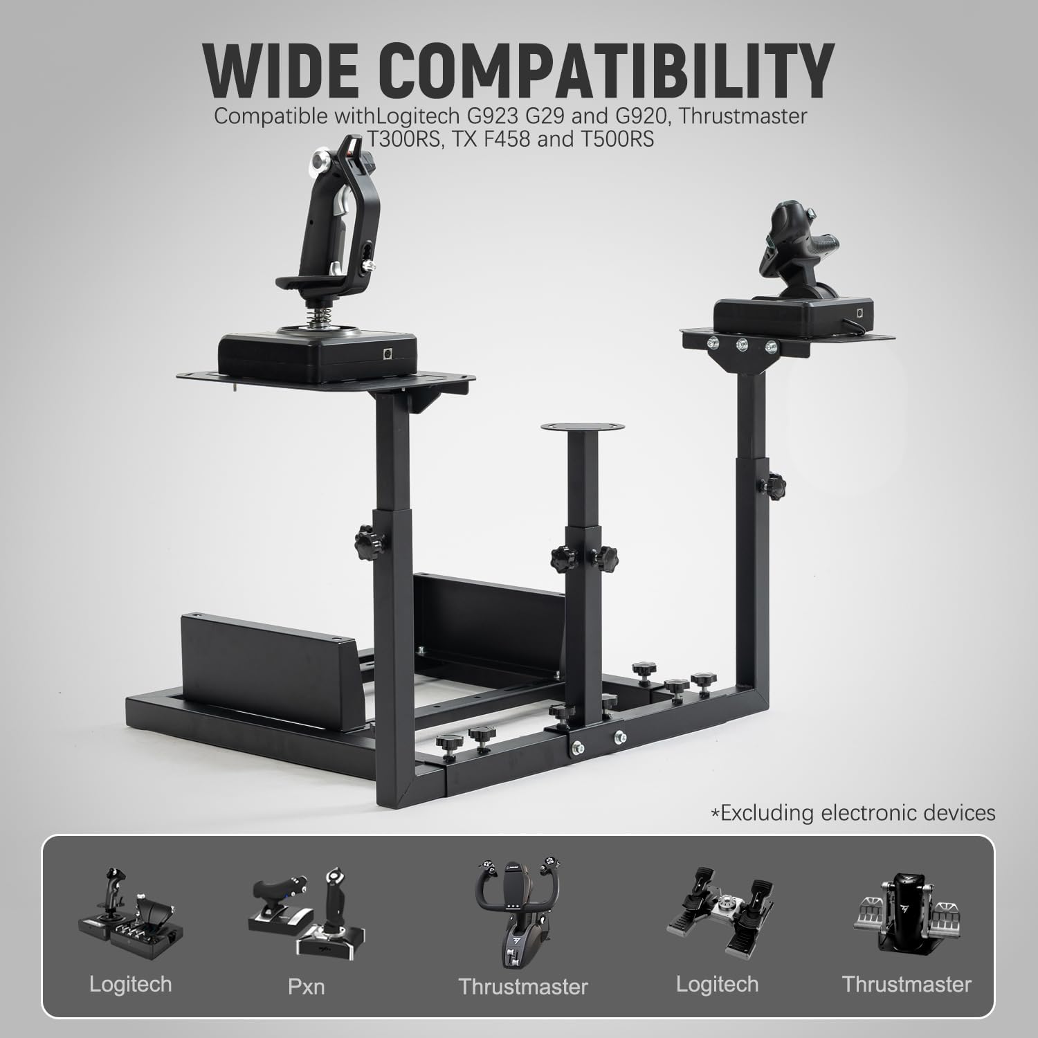 Marada Flight Racing Simulator Cockpit with Black Seat Fit for Thrustmaster A10C Hotas Warthog Adjustable Throttle,Joystick,Keyboard Not Included