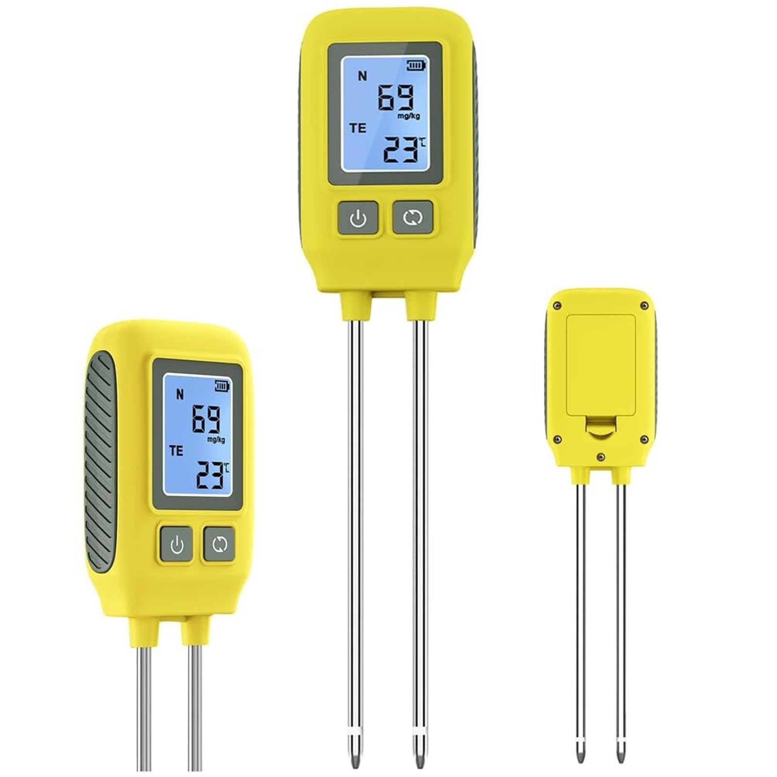 Probador de suelo NPK 4 en 1 LCD digital, medidor de fertilidad del suelo for nitrógeno, fósforo, potasio y temperatura, analizador de suelo de alta precisión