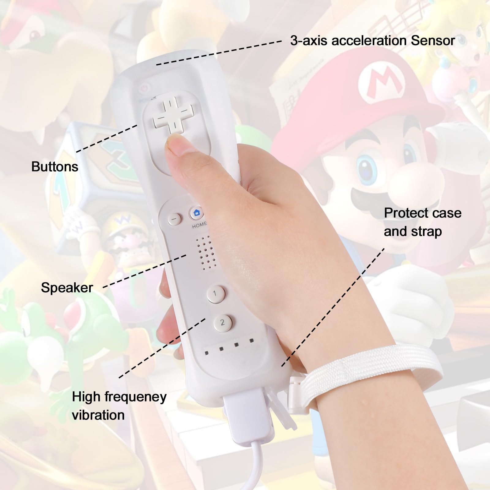 Funmo 2 in 1 Wii Controller remoto con controller Nunchuck Wii per Wii e Wii U con Custodia in Silicone e Cinturino da Polso