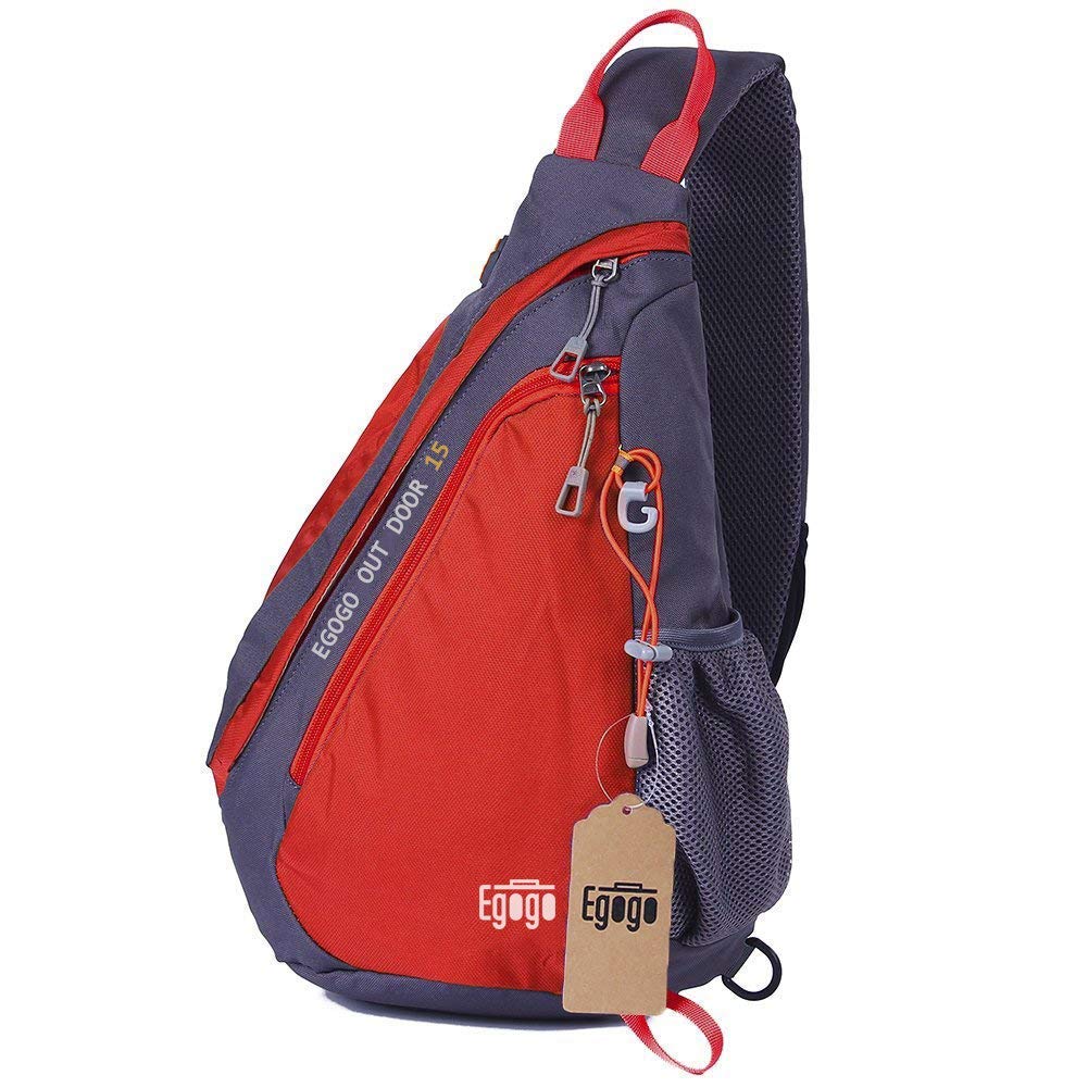 EGOGO multifunzionale zaino Sling Cross Body, Borsa a tracolla E300-5 (Rosso)