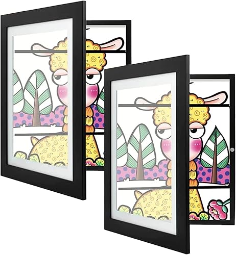 AGSIXZLAN Marcos de arte para niños, marco de fotos A4 Sank para obras de arte infantiles, marco de exhibición de obras de arte para niños, apertura