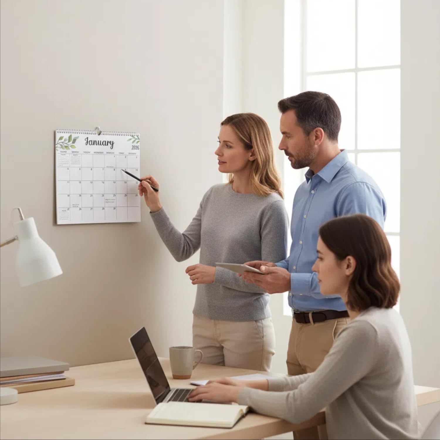 Calendario da parete 2026-2027, planner mensile gennaio-dicembre, 35,5 x 28,9 cm, grande formato con spazio di scrittura extra-large, carta spessa 120 g/m², specifico per pianificazione familiare e