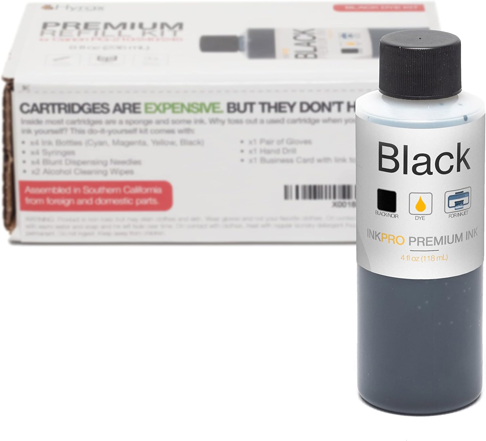 Premium Black Ink Refill Kit for Canon PG-275/CL-276, PG-275XL/CL-276XL 4oz 118mL