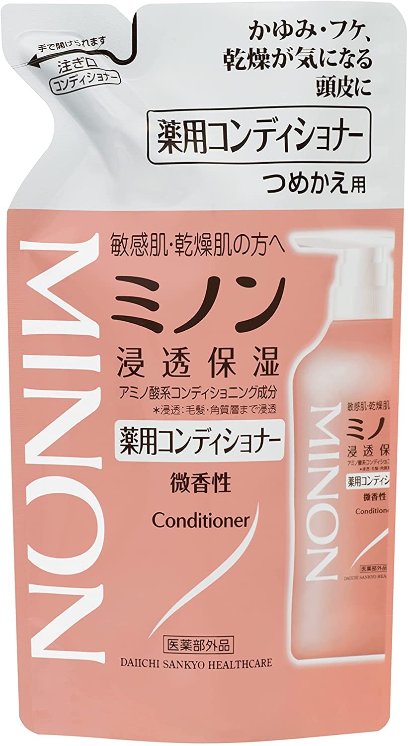 ミノン薬用コンディショナー つめかえ用 380mL コンディショナー 敏感肌 かゆみ フケ 保湿 乾燥対策 弱酸性 低刺激性 【医薬部外品】