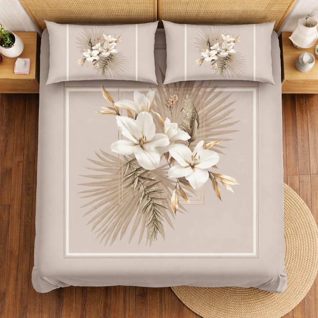 DECORUM Premium 7D Digital Printed Cotton BEDSHEET (90 X 100) Inch with 2 King Size Pillow Covers – HIGH-Definition Design & Superior Comfort (Heavy Quality) BEDSHEET-image-44