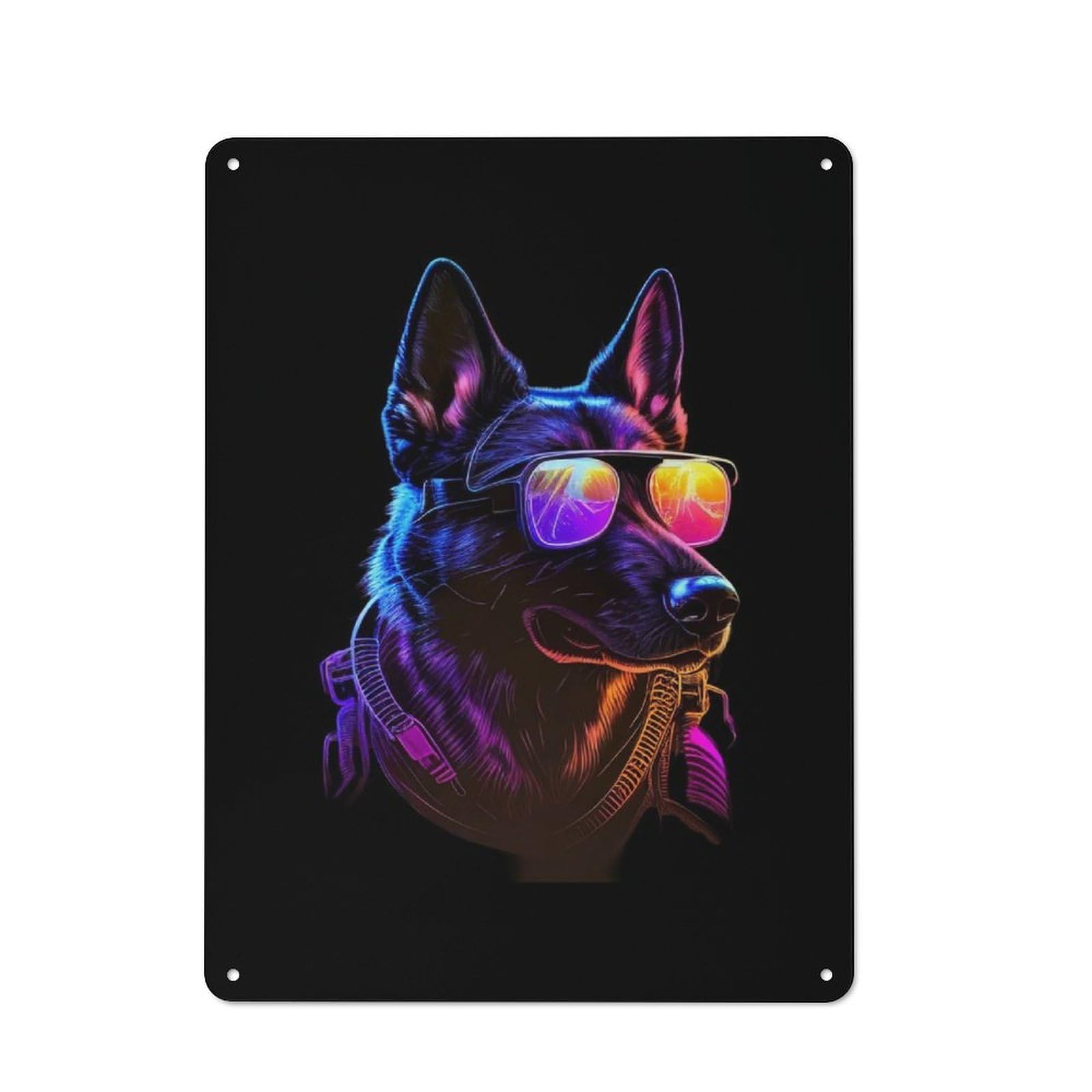 Junmoney Belgian Malinois Vintage Metal Sign 40X30cm For Workshop Wall, With Clear Vintage Wall Decor Character