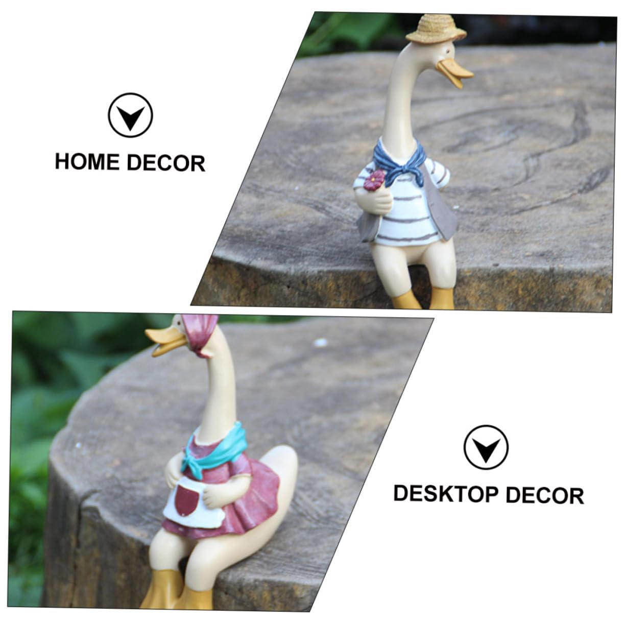 SOIMISS Harzfigur Entenpaar Handgefertigt Romantisches Desktop Ornament Wohndeko Schlafzimmer Wohnzimmer