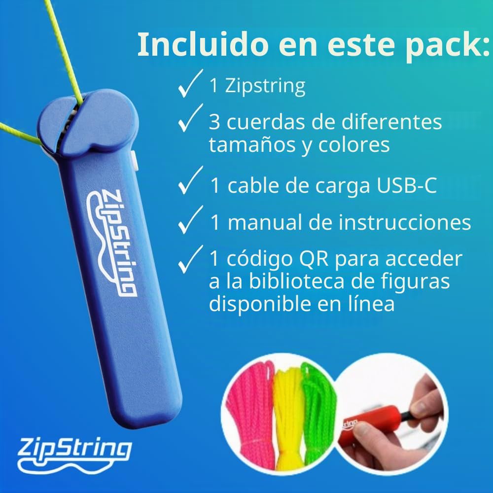 Pioupiou et Maravilles- Zipstring-Equilibrio Entre Fuerza y Gravedad-Crear Figuras-3 Colores de Cuerdas de 3 Tamaños-infinidad de Posibilidades-Idea Regalo-Niños-Adolescentes-Adultos, ZSV423