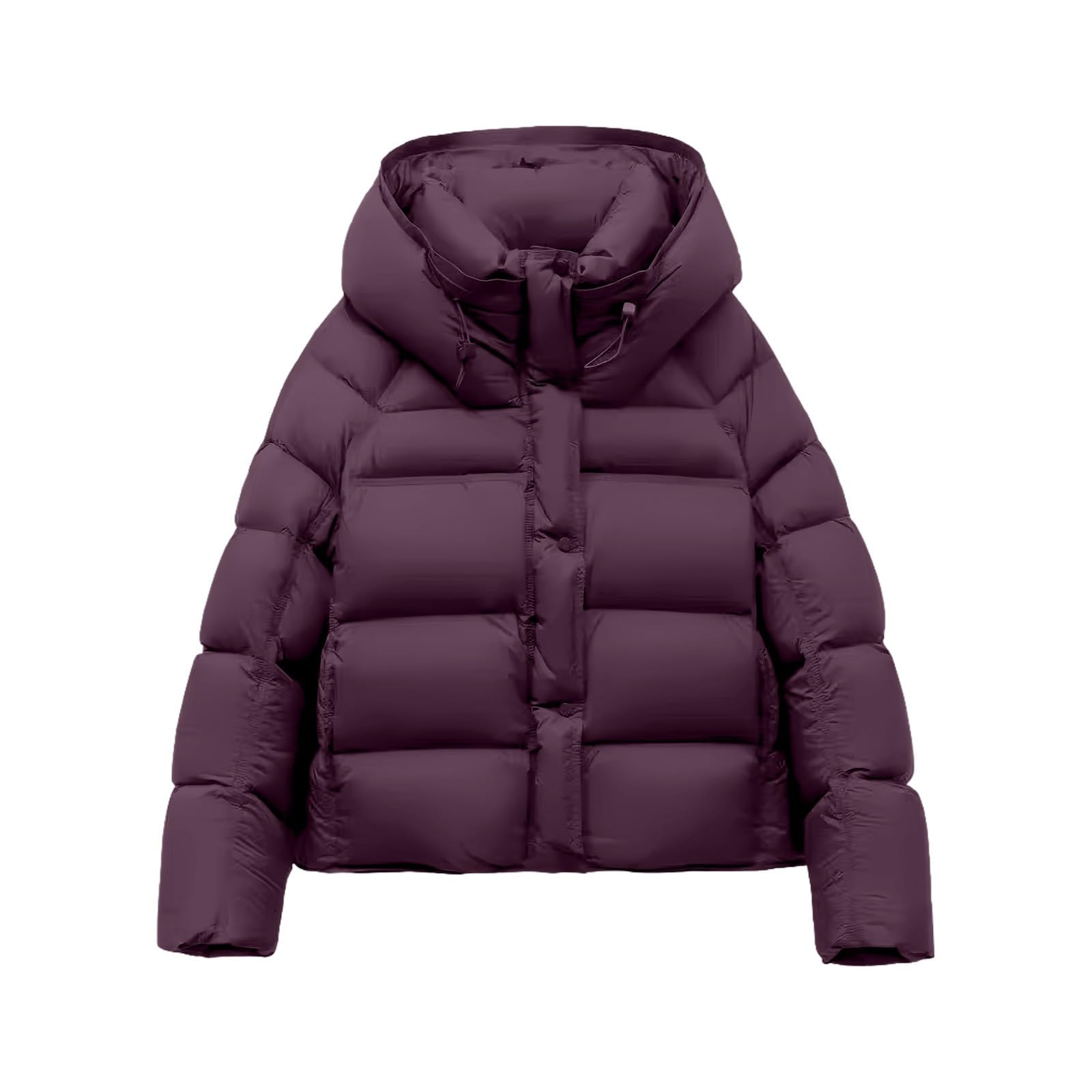 Cocila Doudoune éPaisse à Capuche Pour Femmes Veste Blanche Manteau Court Et Chaud L'hiver Chandail (Wine S) Veste Legere Bombers Hiver En Cuir Marron Baseball ImperméAble Running