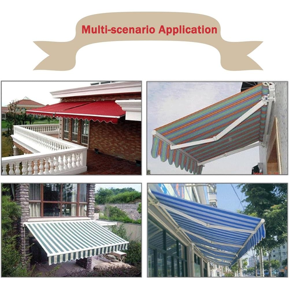 Tela di ricambio manuale per tenda da sole retrattile, per esterni, per cortile e terrazza, disponibile in 4,9 x 3,7 m, 3,7 x 3 m, 3 x 2,4 m, 2,4 x 1,5 m (striscia B)