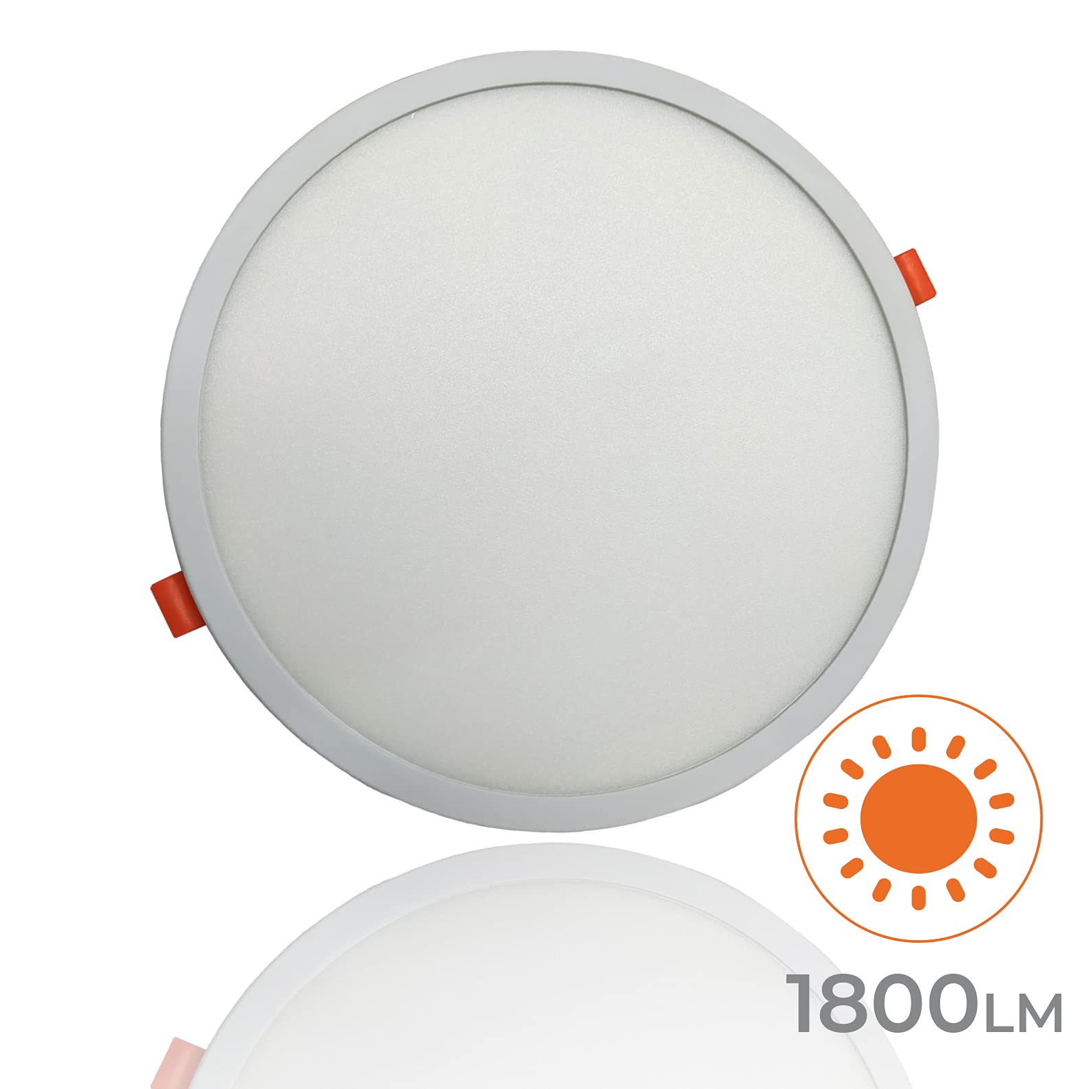 LED ATOMANT Lot de 2 Panneau LED Encastrable Downlight Rond Plat Coupe Réglable (50-180mm) 20W, Couleur Blanc Neutre (4500K), 1800 Lumens, Driver inclus