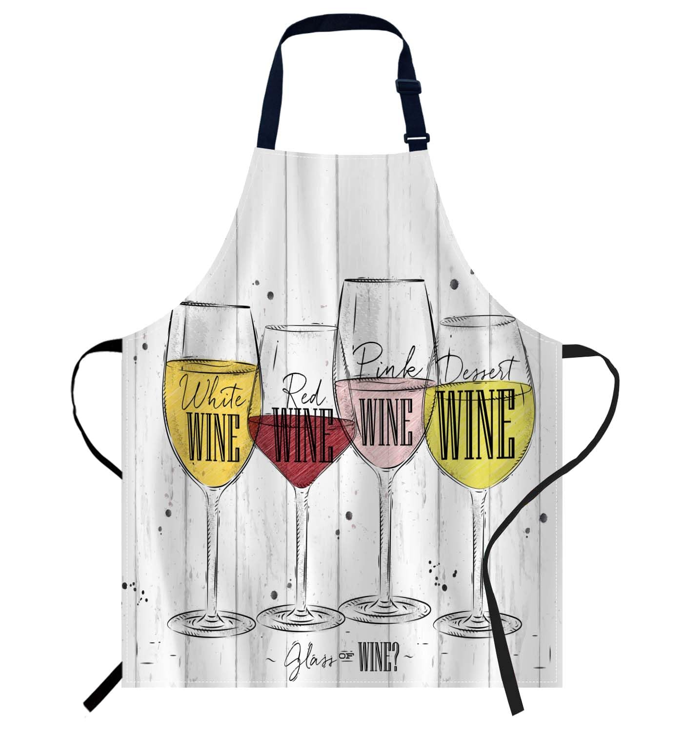 Smooffly Wine Apron Adjustable Apron Cooking Kitchen Chef Women Men Aprons for Home Kitchen Restaurant, Coffee House