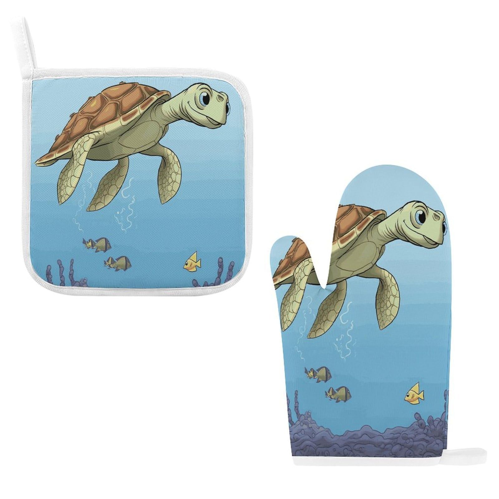 Fodpand Style Finding Sea Turtles Oven Mitts And Pot Holders Sets