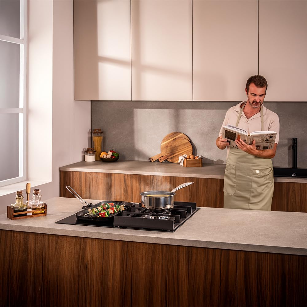 Cecotec Table de Cuisson Mixte Bolero Squad GI 3500 Hybrid FullFlex, 3,4 kW | Gaz et Induction du Puissance 3500 W, 9 Vitesses, Fonction Booster, Zone FullFlex, Fonction Keep Warm, Fonction Stop&Go